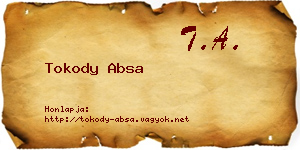 Tokody Absa névjegykártya